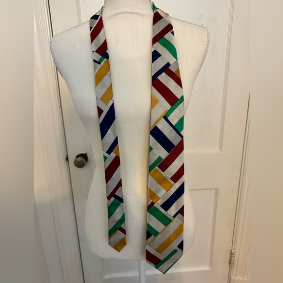 Robert Talbott striped patchwork silk tie - Picture 2 of 5